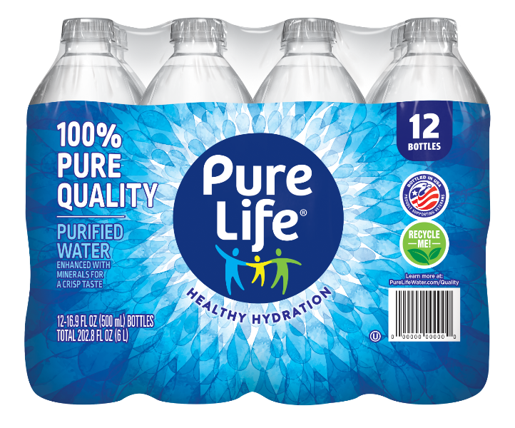 Pure Life 500 mL Purified Water 12 pack (front)