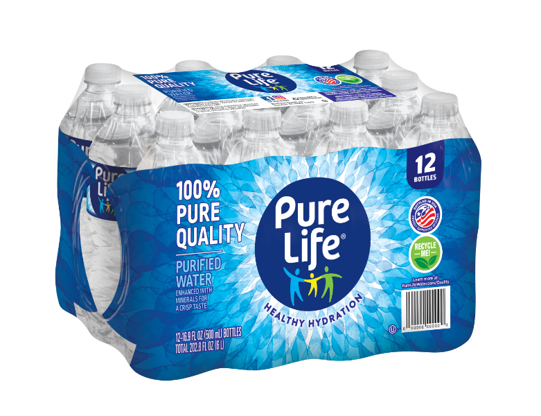 Pure Life 500 mL Purified Water 12 pack (angled)