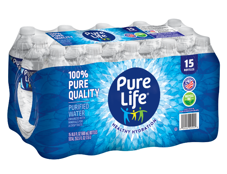 Pure Life 500 mL Purified Water 15 pack (angled)