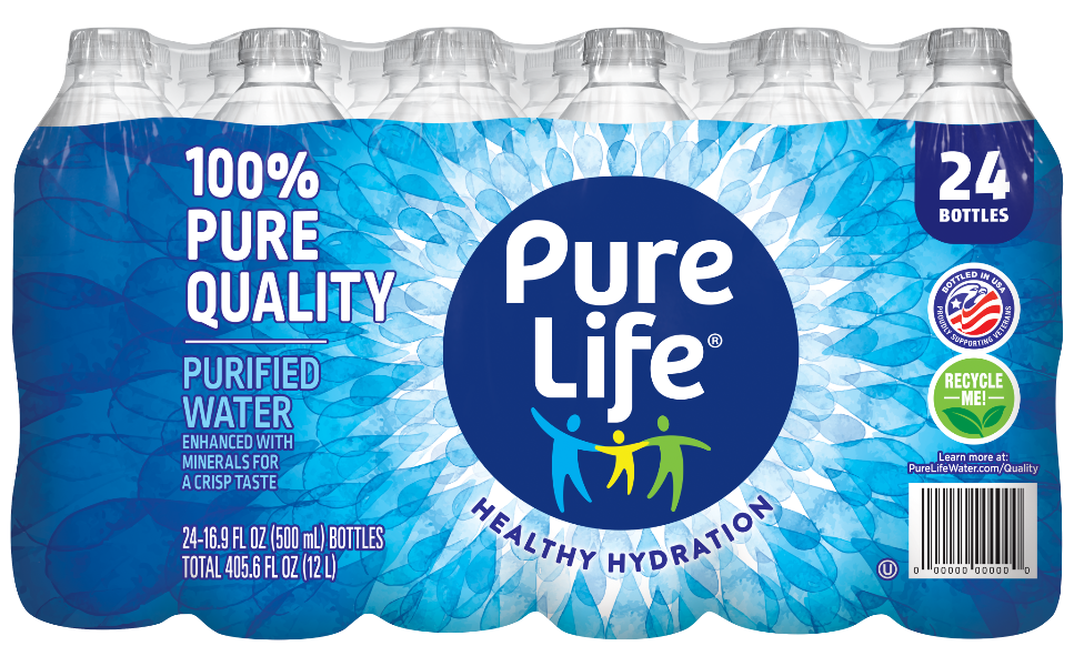 Pure Life 500 mL Purified Water 24 pack (front)