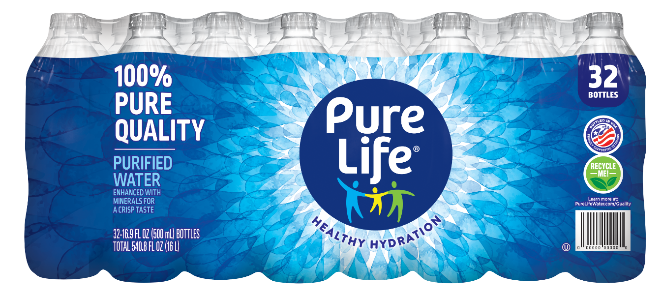 Pure Life 500 mL Purified Water 32 pack (front)