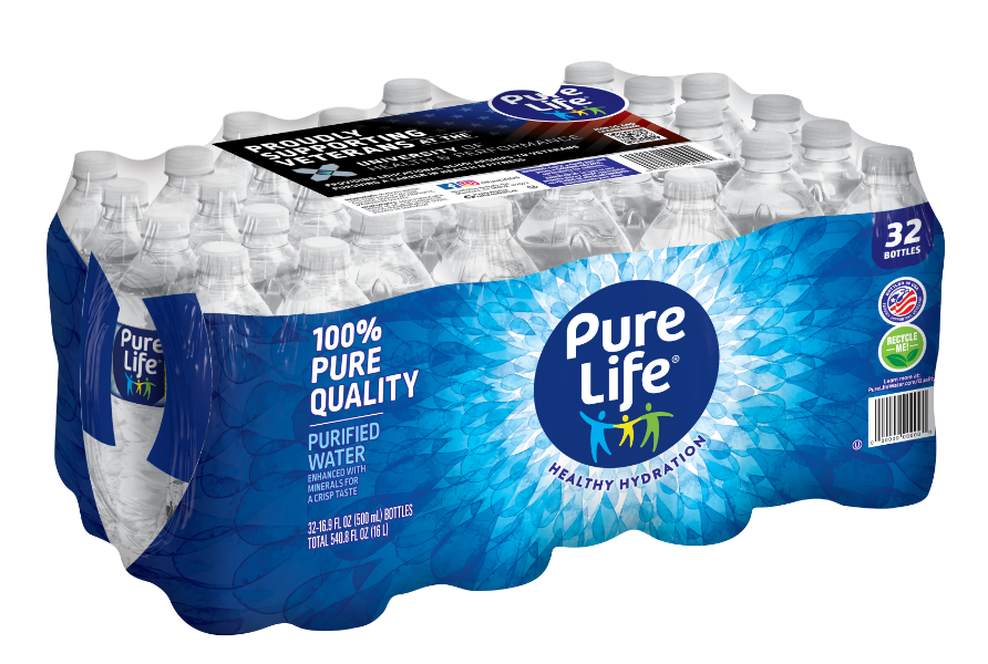 Pure Life 500 mL Purified Water 32 pack (angled)
