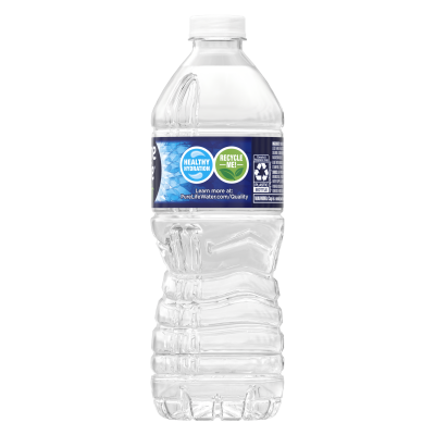 Purelife Purified Water 500ml Single bottle left view